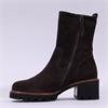 Paul Green Block Heel Ankle Boot - Brown Suede